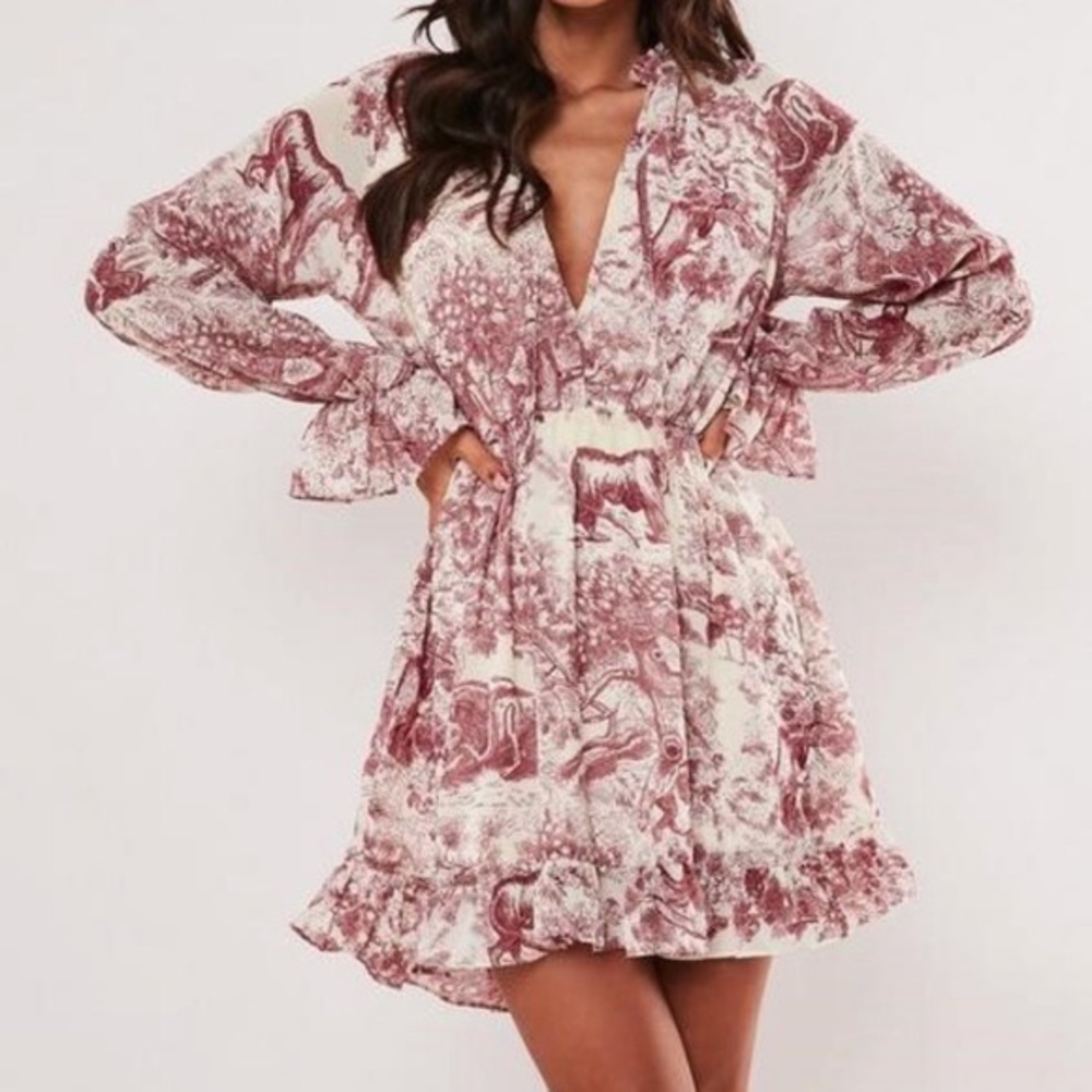 EUC missguided ruffle smock dress